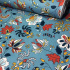 Cotton fabric 100% cotton, 125 g/m², width 160 cm, flowers on blue