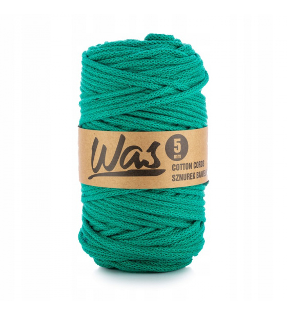 Cotton cord 5mm, 100m, turquoise 210