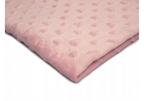 Fabric Mínky Hearts, color Lt. Pink 19