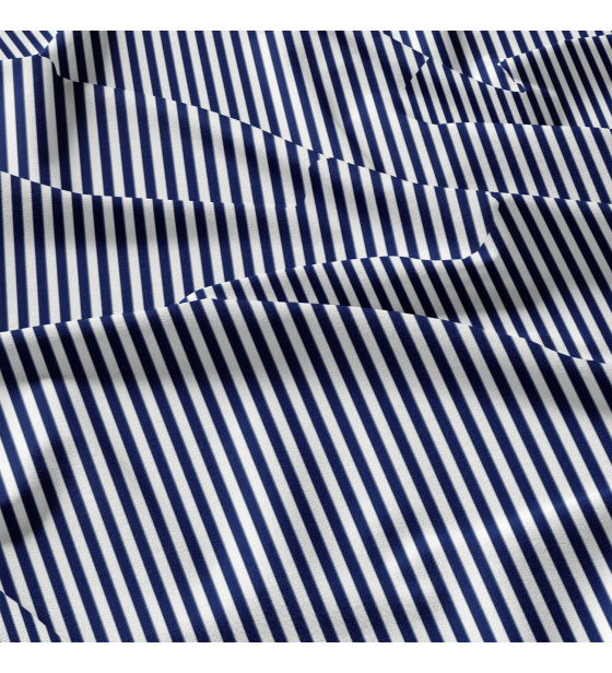 Decorative children's cotton fabrics, by the meter. Dark blue stripes