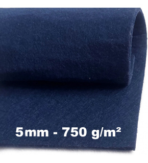 Technical felt 5 mm color dark blue, width 100 cm