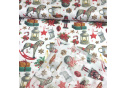 Vianočný bavlnenej látky vzor Vianoce na Bielom, metráž 160 cm