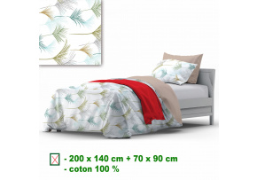 Cotton duvet cover with zipper, color White, 140x200 cm Cotton duvet cover with zipper, color White, 140x200 cm