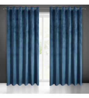 Decorative velour curtain with eyelets GRANAT 140x250 cm