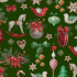 Christmas cotton fabric, by the meter, width 160 cm, Horses on Green