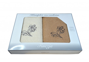 Set of terry towels 2 pcs 70x140 cm, color Beige and Ecru