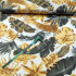 Cotton fabric 100% cotton, 125 g/m², width 160 cm, yellow-graphite monstera