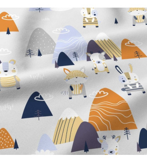 Cotton Fabrics Animals on White, 160 cm Width Cotton Fabrics Animals on White, 160 cm Width