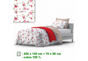 Cotton duvet cover with zipper, color White, 140x200 cm Cotton duvet cover with zipper, color White, 140x200 cm