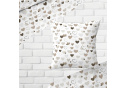 Decorative cotton fabric, by the meter, Brown Hearts on White