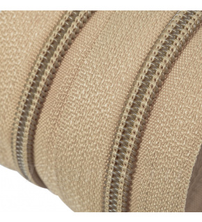 Beige Spiral Zipper 8 mm by the Meter