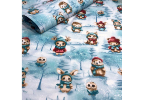 Christmas cotton fabric, by the meter, width 160 cm, pattern Christmas on White 47 Christmas cotton fabric, by the meter, width 160 cm, pattern Christmas on White 47