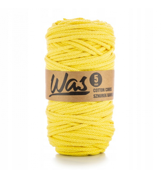 Cotton cord 5mm, 100m, light yellow 060