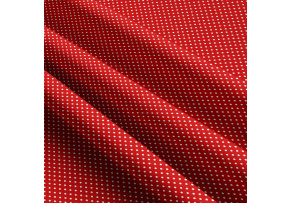 Children's cotton fabrics, by the meter. Dot 2 mm, White on Red