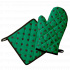 Kitchen Oven Mitt and Pot Holder, Green Polka Dot