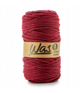 Cotton cord 5mm, 100m, burgundy 170 Cotton cord 5mm, 100m, burgundy 170