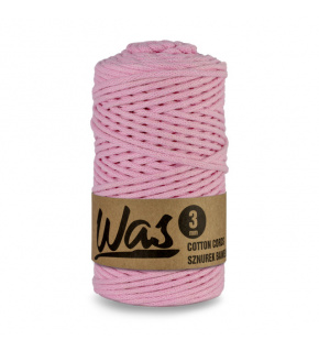 Cotton cord 3mm, 100m, PINK