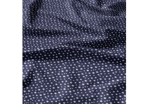 Children's cotton fabric Mini Stars White on Navy