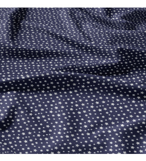 Children's cotton fabric 100% cotton, 125 g/m², width 160 cm, white stars on blue