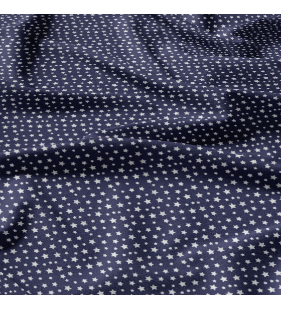 Children's cotton fabric 100% cotton, 125 g/m², width 160 cm, white stars on blue