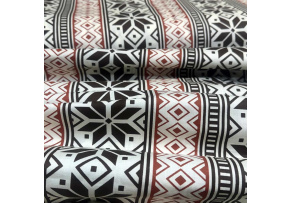 Christmas cotton fabric, by the meter, width 160 cm, Christmas pattern on Brown