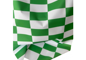 Outdoor fabric for garden loungers and hammocks, White-Green Checkered, 5x10 cm