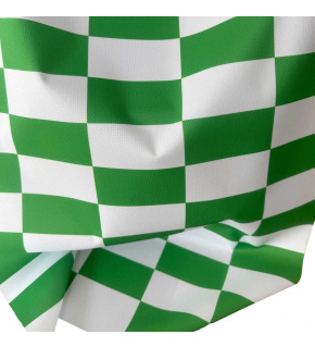 Outdoor fabric Pergola (Oxford), 200 g/m², width 160 cm, white-green checkered 5x10 cm