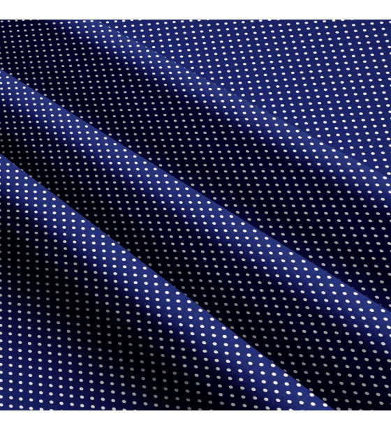 Children's cotton fabrics, by the meter. Dot 2 mm, white on Blue
