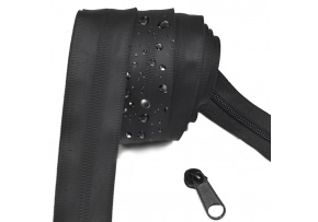 Waterproof spiral zipper black 5 mm, by the meter
