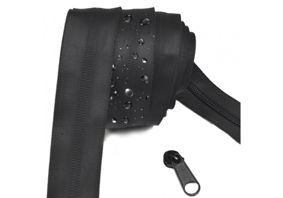 Voděodolný zip spirálový černý 5 mm, metráž
