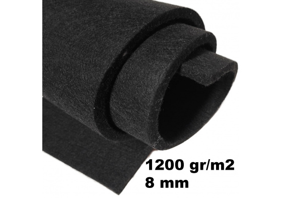 Technical felt 8 mm color Black, width 160 cm