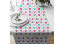 Decorative cotton fabric, by the meter, Multicolored Hearts on White
