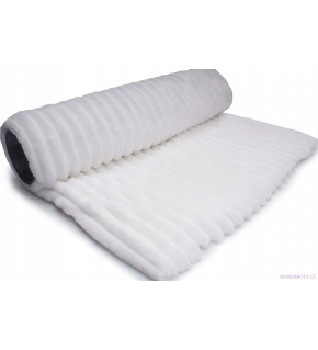 Fabric with stripes, 300 g/m², width 160 cm, by the meter, white