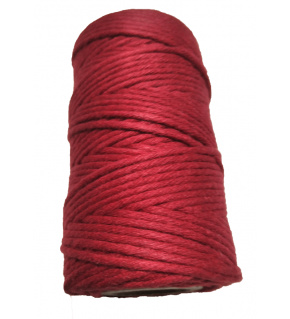 Red braided cotton cord 40 m