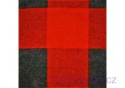 Bavlněná flanelová látka vzor kostka červená  4x4 cm 