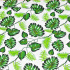 Cotton Fabric Palma Green on White