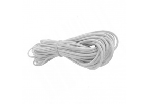 Round elastic white, 5 mm, by the meter Round elastic white, 5 mm, by the meter