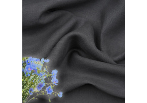 Natural linen fabric Julia, Graphite, 154 gr/m2
