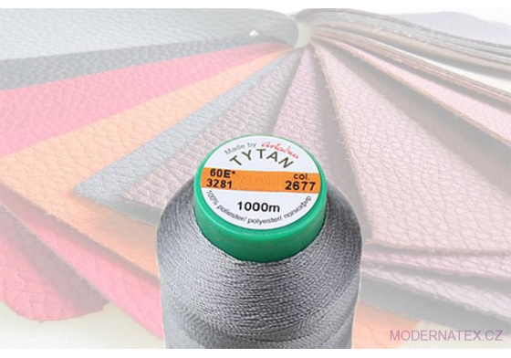Čalounická šicí nitě TYTAN 60E 1000 m šedé barva 2677