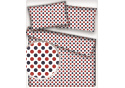 Children's cotton fabrics, by the meter. Dot 22 mm, Garnet and Red on White