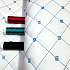 Eco-leather MIX 3x3 cm, white color quilted with turquoise threads, 1.3 m x 0.55 m