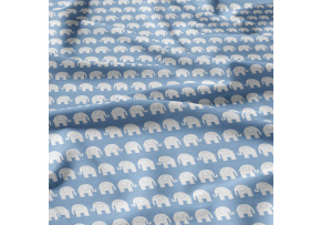 Cotton fabrics, by the meter. Elephants on St.Blue