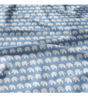 Cotton fabrics, by the meter. Elephants on St.Blue