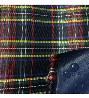 Waterproof fabric Kodura PVC coating 600D, 360 g/m², width 150 cm, blue checkered