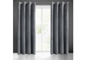 Decorative velour curtain with eyelets GRAPHITE 140x250 cm Decorative velour curtain with eyelets GRAPHITE 140x250 cm