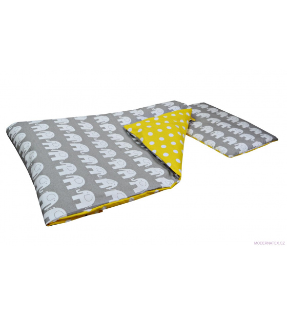 2-piece Crib Bedding ELEPHANTS Color Grey