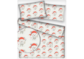 Cotton fabrics, by the meter. Warrior Bear on White