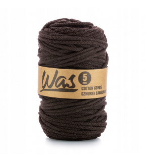 Cotton cord 5mm, 100m, dark brown 350