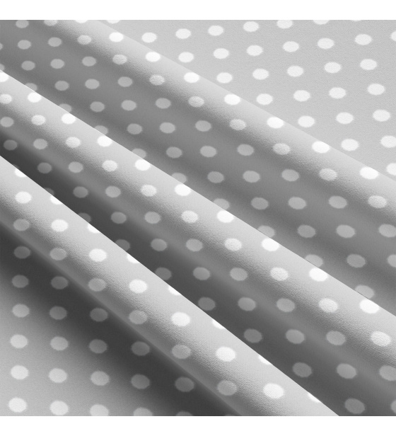 Children's cotton fabrics, by the meter. Dot 10 mm, white on Gray