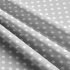 Children's cotton fabrics, by the meter. Dot 10 mm, white on Gray